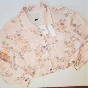 Brand New Sanctuary Denim Floral Pink Jean Jacket NWT